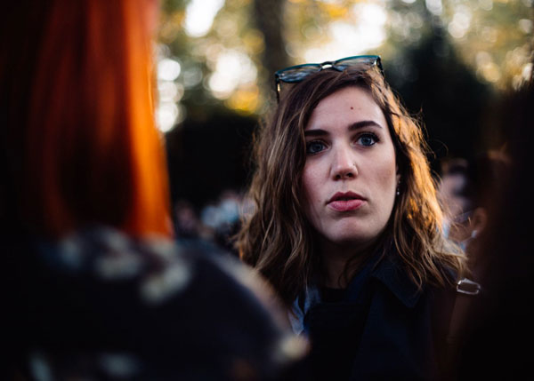 Mia Negrão na manifestação contra Violência Obstétrica